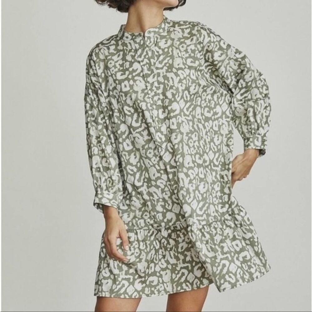 Elizabeth and James Tunic Peasant Prairie Style Shift Dress Ruffle XS Oversized